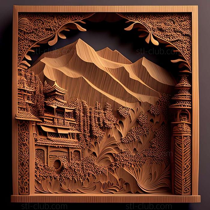 3D model Bhutan  Kingdom of Bhutan (STL)